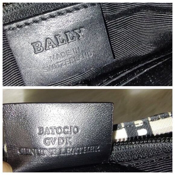 Bally "B" logo tote + pouch set canvas leather EUC - Picture 6 of 11